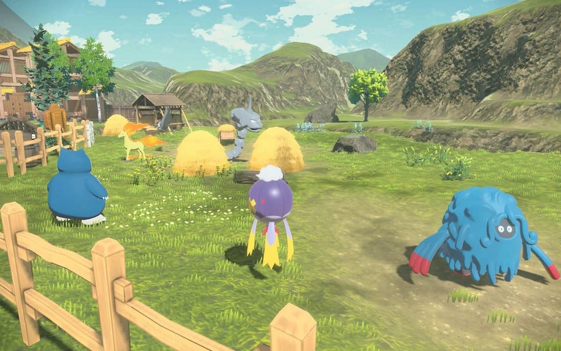 Extra party members get transfered to pastures in the Hisui region (Image via Game Freak)