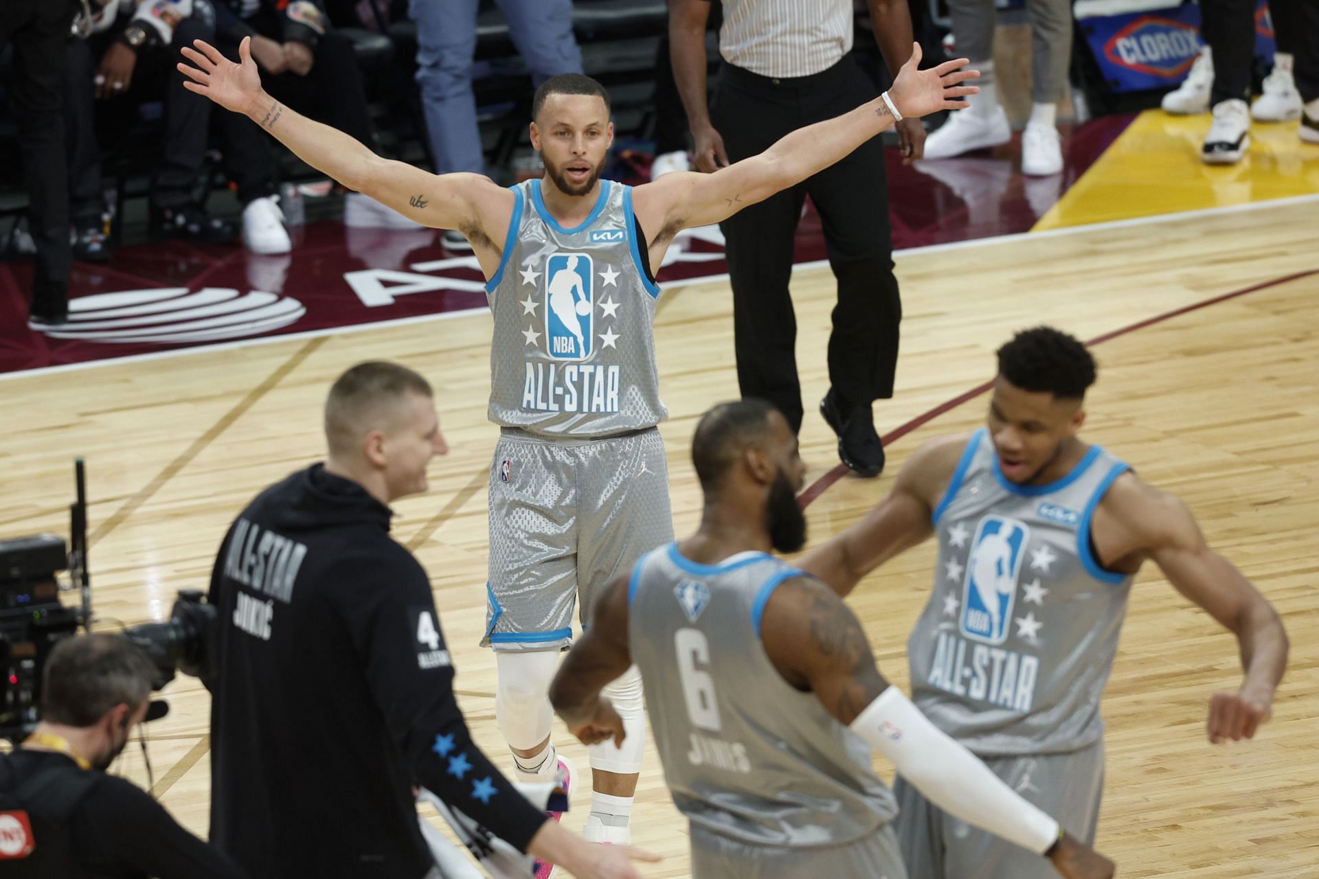 Steph Curry, LeBron James, Nikola Jokic and Giannis Antetokounmpo combined to make the All-Star Game a spectacle to see. [Photo: The Sun]