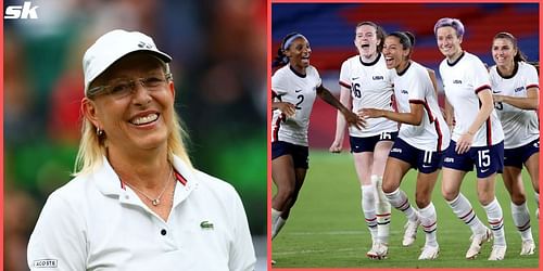 Martina Navratilova congratulated US women's soccer players for settling a lawsuit with their federation.