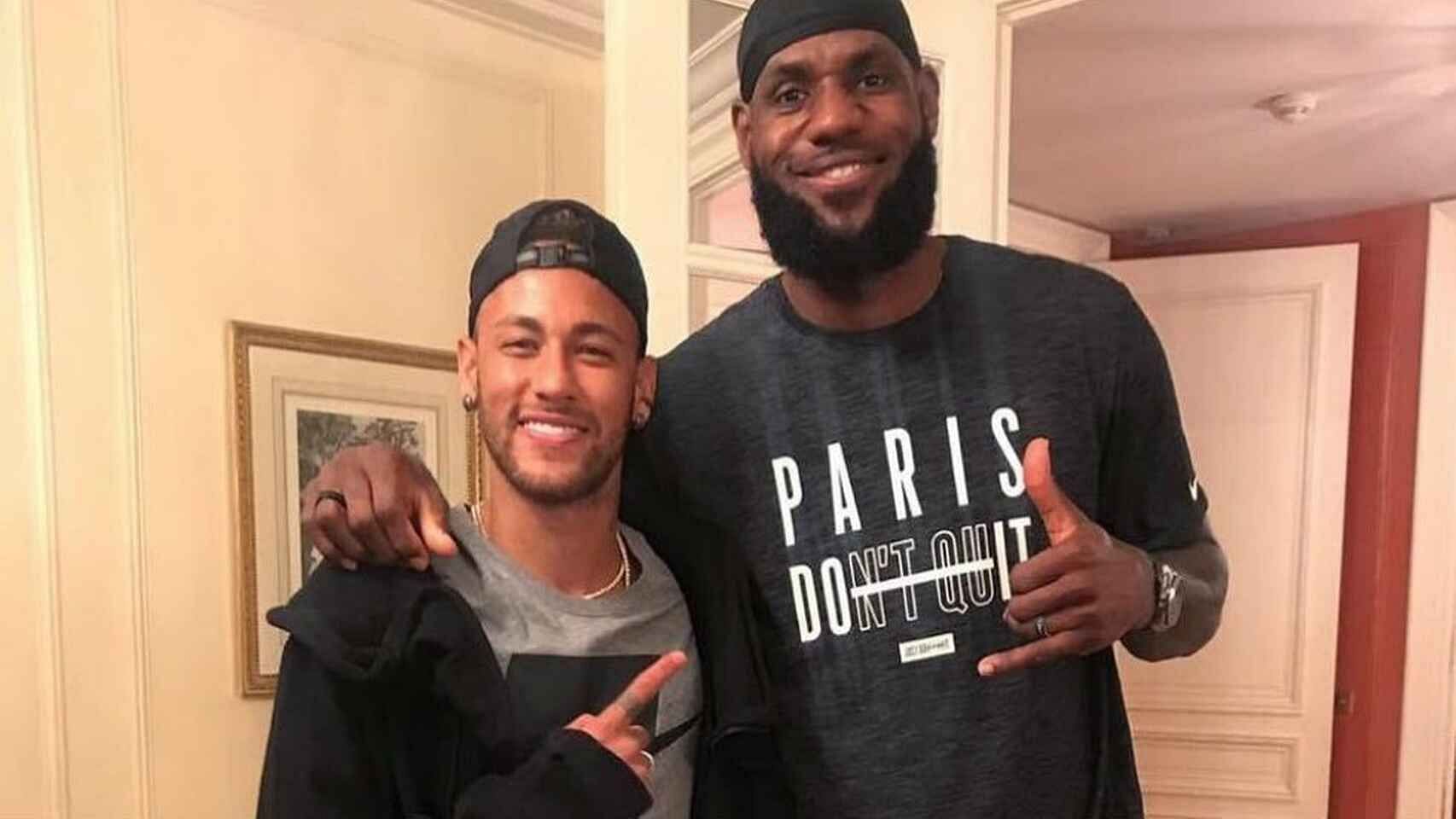 Neymar Jr. and LeBron James. (Photo: Courtesy of @neymarjr/Instagram) Enter captionEnter caption