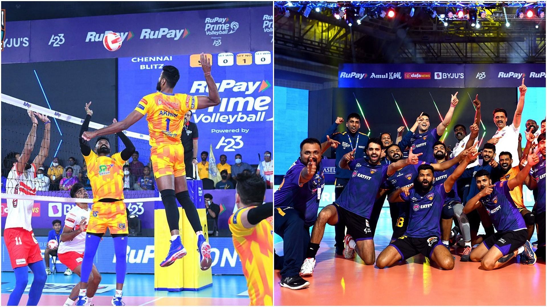 Chennai Blitz and Bengaluru Torpedoes in action during their previous matches (Pic Credit: PVL).