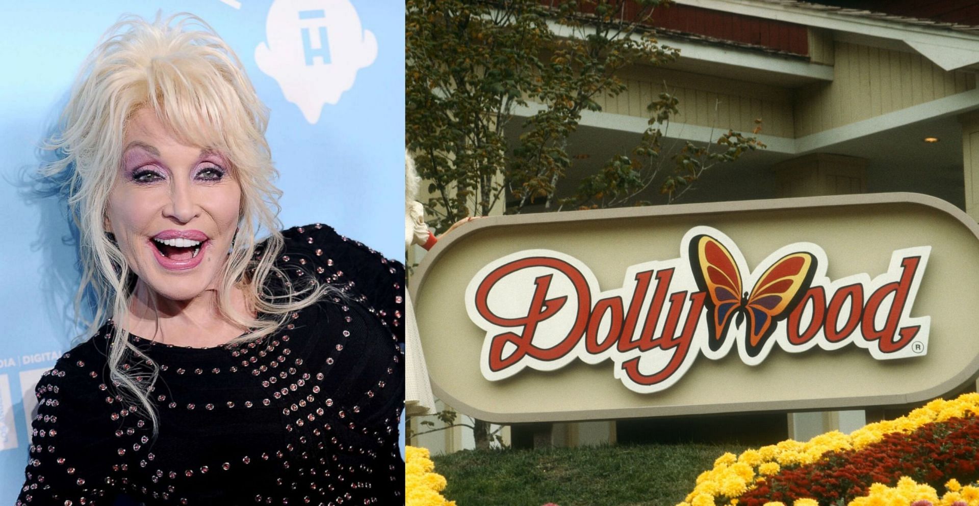 Dolly Parton&#039;s Dollywood ventures (Image via Jason LaVeris/FilmMagic/Getty Images, and Ron Davis/Getty Images)