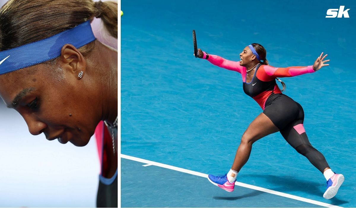 Serena Williams during her 2021 Australian Open match against Aryna Sabalenka