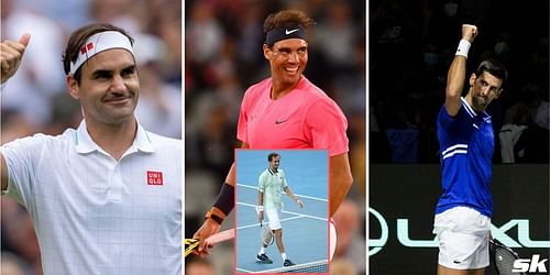 Roger Federer, Rafael Nadal, Daniil Medvedev and Novak Djokovic