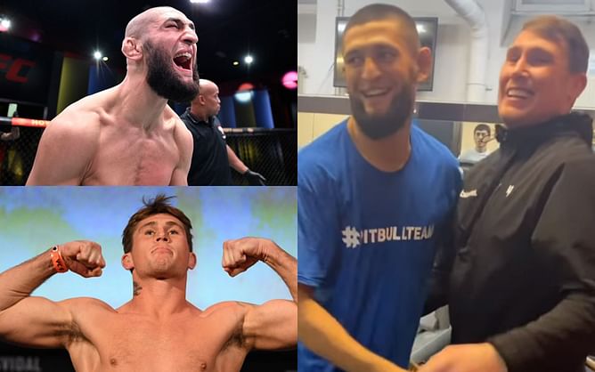Watch: Khamzat Chimaev and Darren Till jokingly fight with wooden sticks