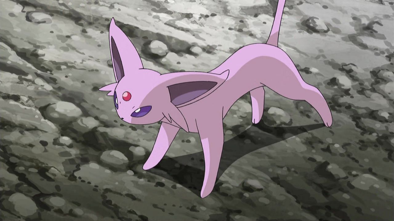 Espeon as it appears in the anime (Image via The Pokemon Company)