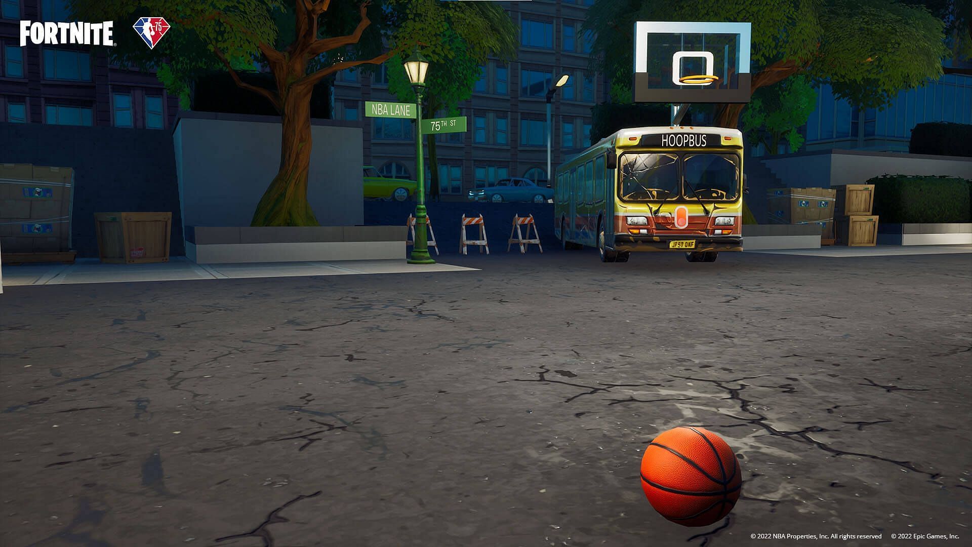 Here are the locations of all 30 hoops in NBA Creative hub (Image via Epic Games)
