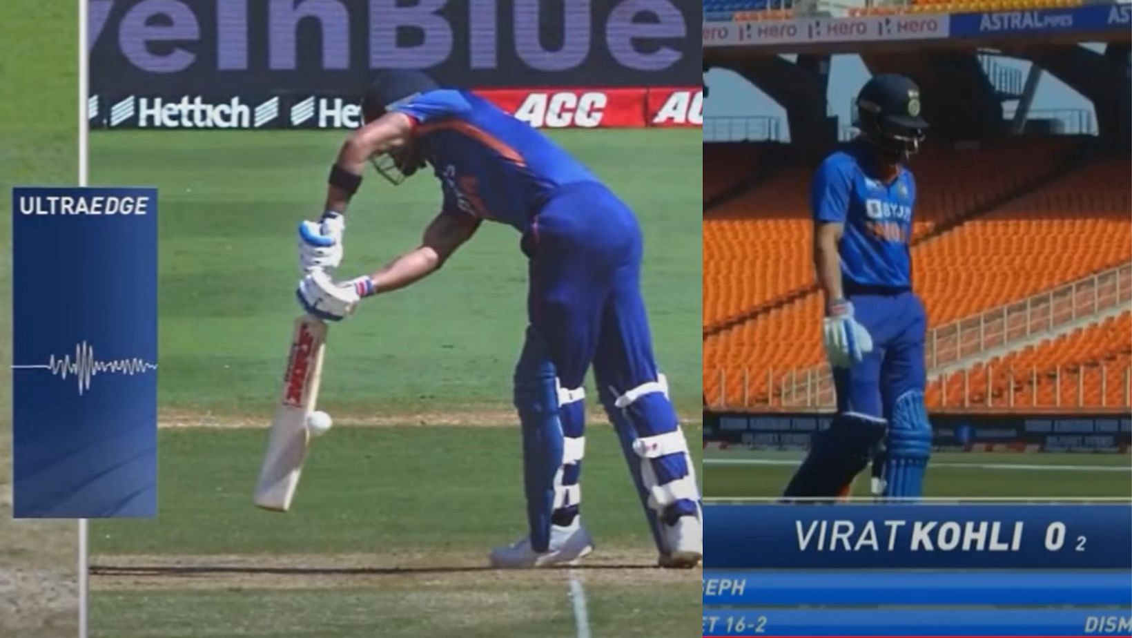 Snippets from Virat Kohli&#039;s wicket.
