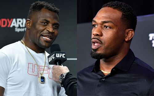 Francis Ngannou (left); Jon Jones (right)