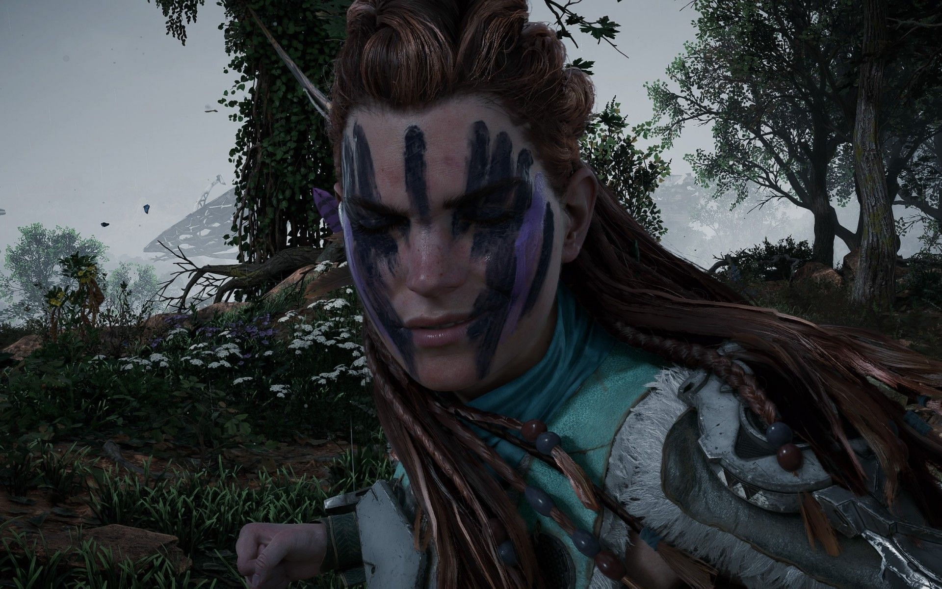 Surges can change the face paint that Aloy has. (Image via PlayStation)