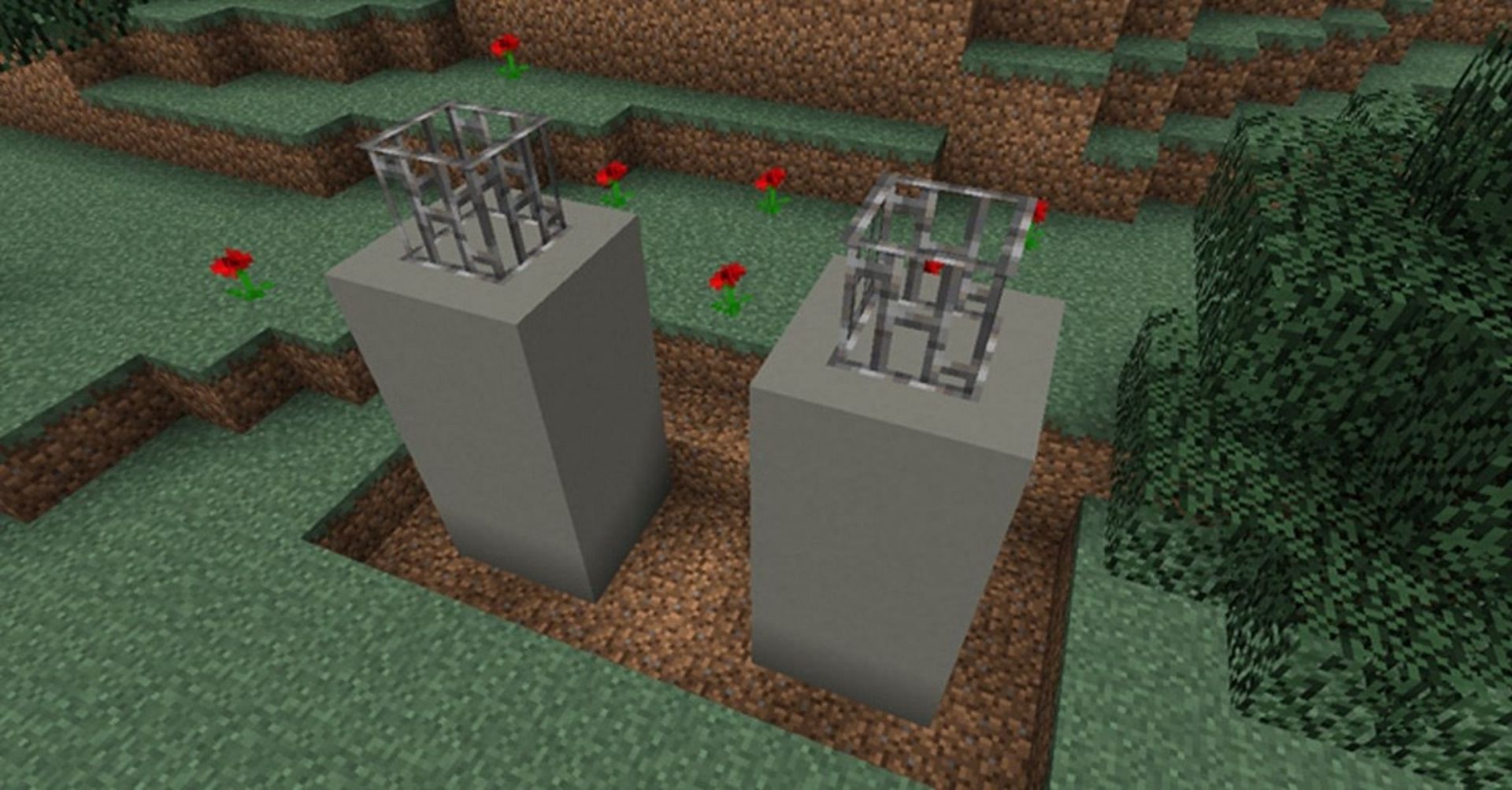 A concrete and iron-wrought set of pillars (Image via Minecraft.net)