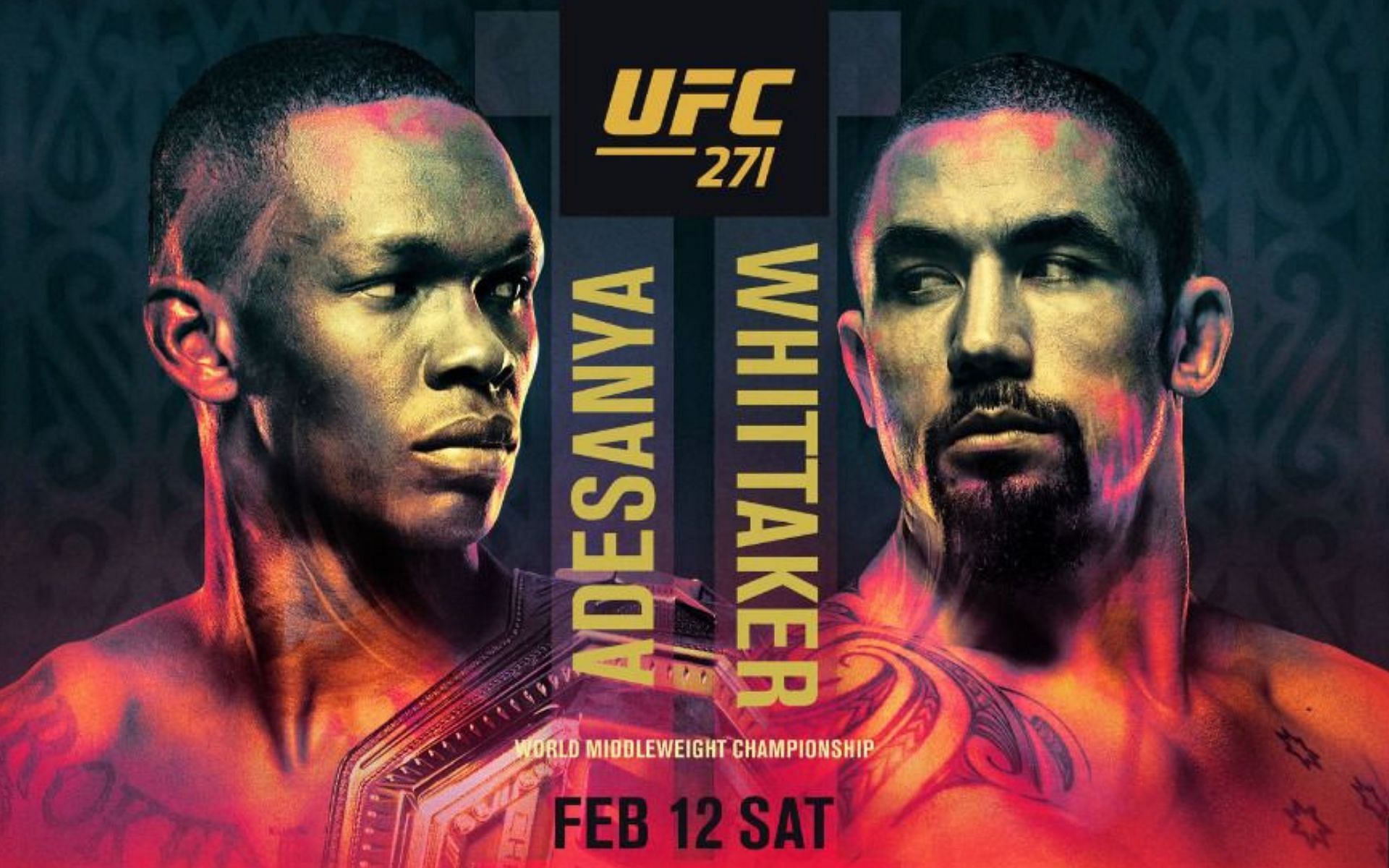UFC 271 Adesanya vs. Whittaker 2 official poster [Image credits: ufc.com]