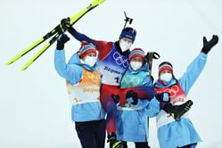 Slovenia's physiotherapist comes to rescue in Norway's mixed biathlon relay gold medal stint