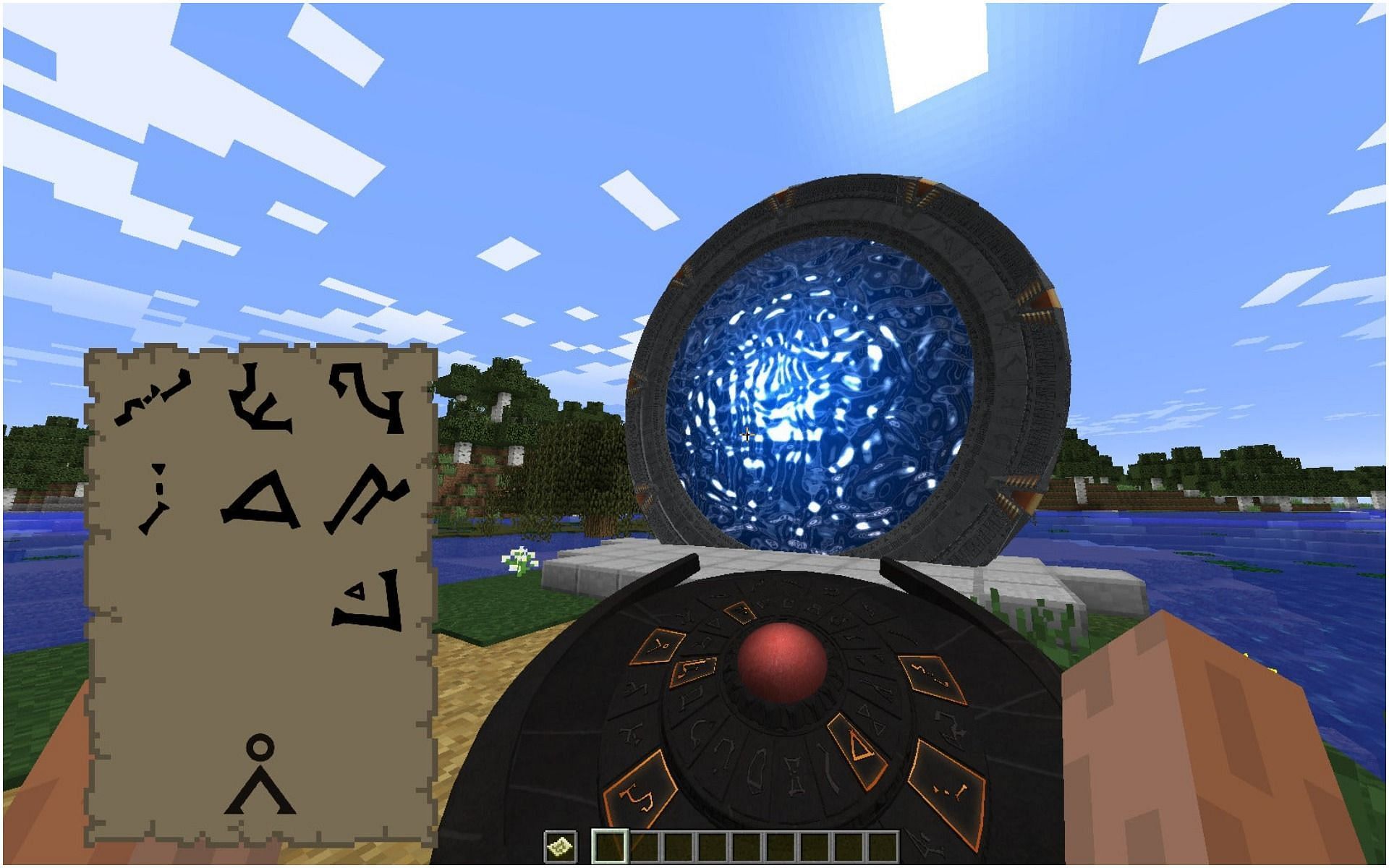 A modded Stargate in Minecraft (Image via Reddit/u/MrJake2137)