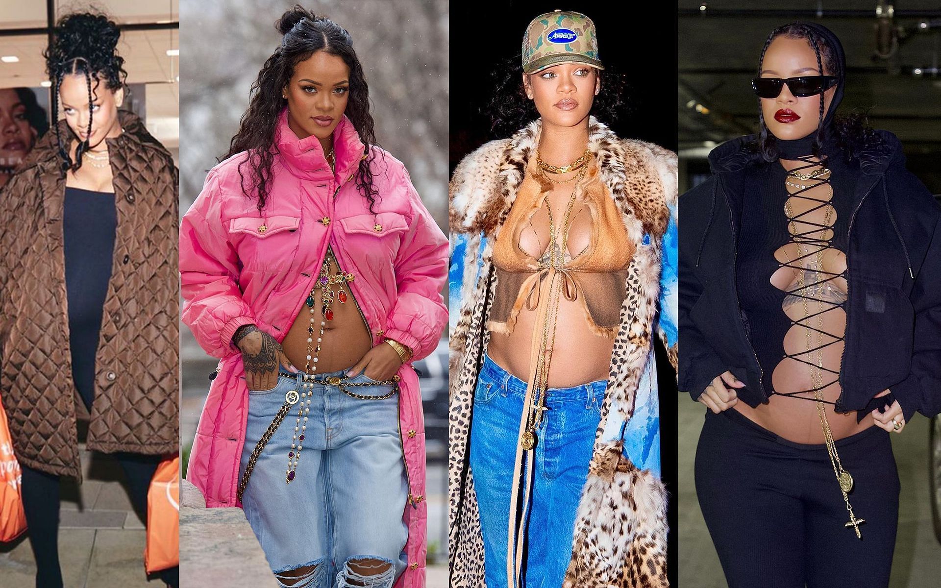 Rihanna&#039;s fashionable maternity looks (Image via Sportskeeda)