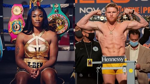 Claressa Shields (left) and Canelo Alvarez (right)