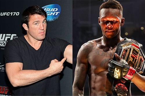 UFC legend Chael Sonnen (left) and reigning middleweight champion Israel Adesanya (right)