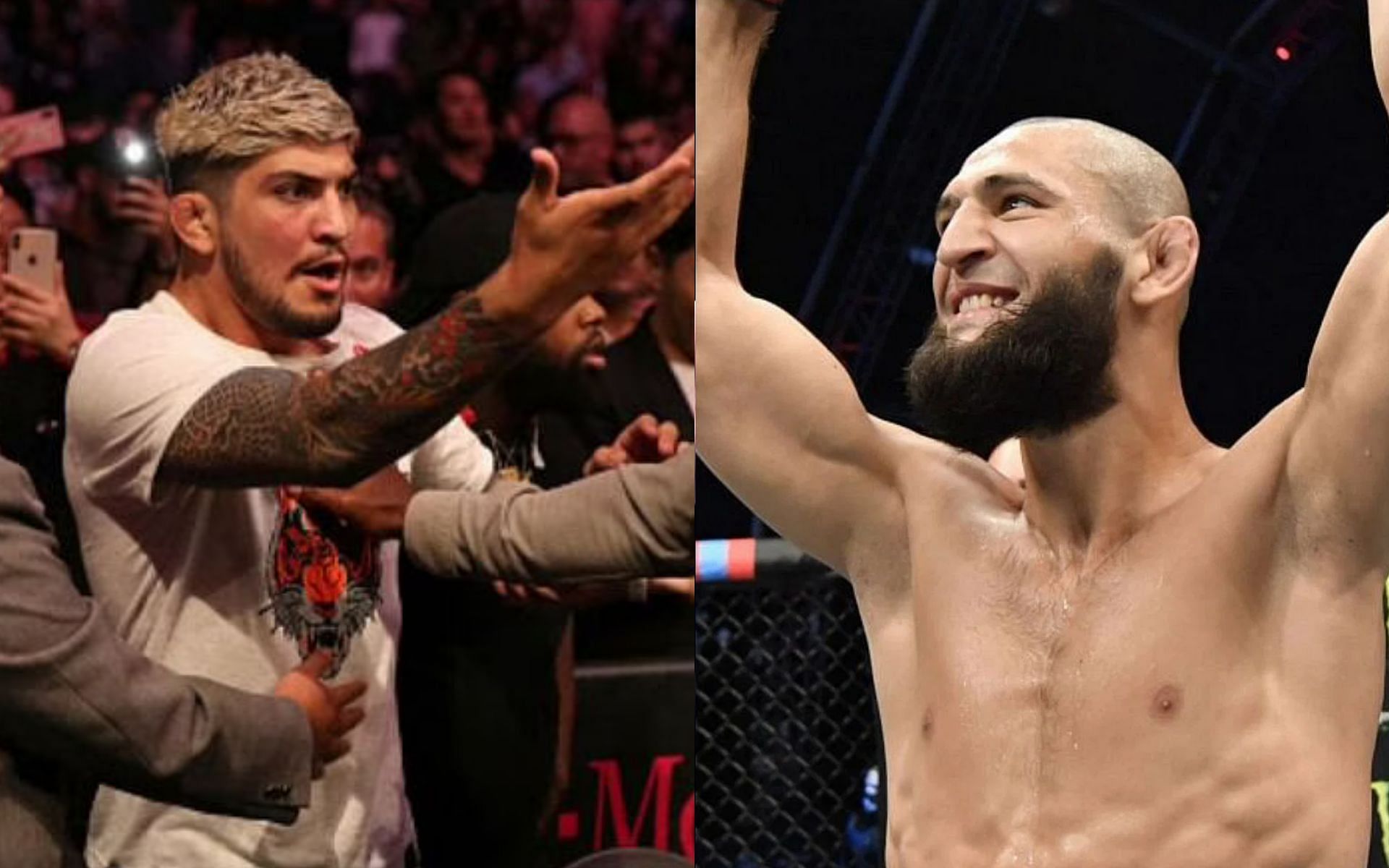 Dillon Danis (left) and Khamzat Chimaev (right)