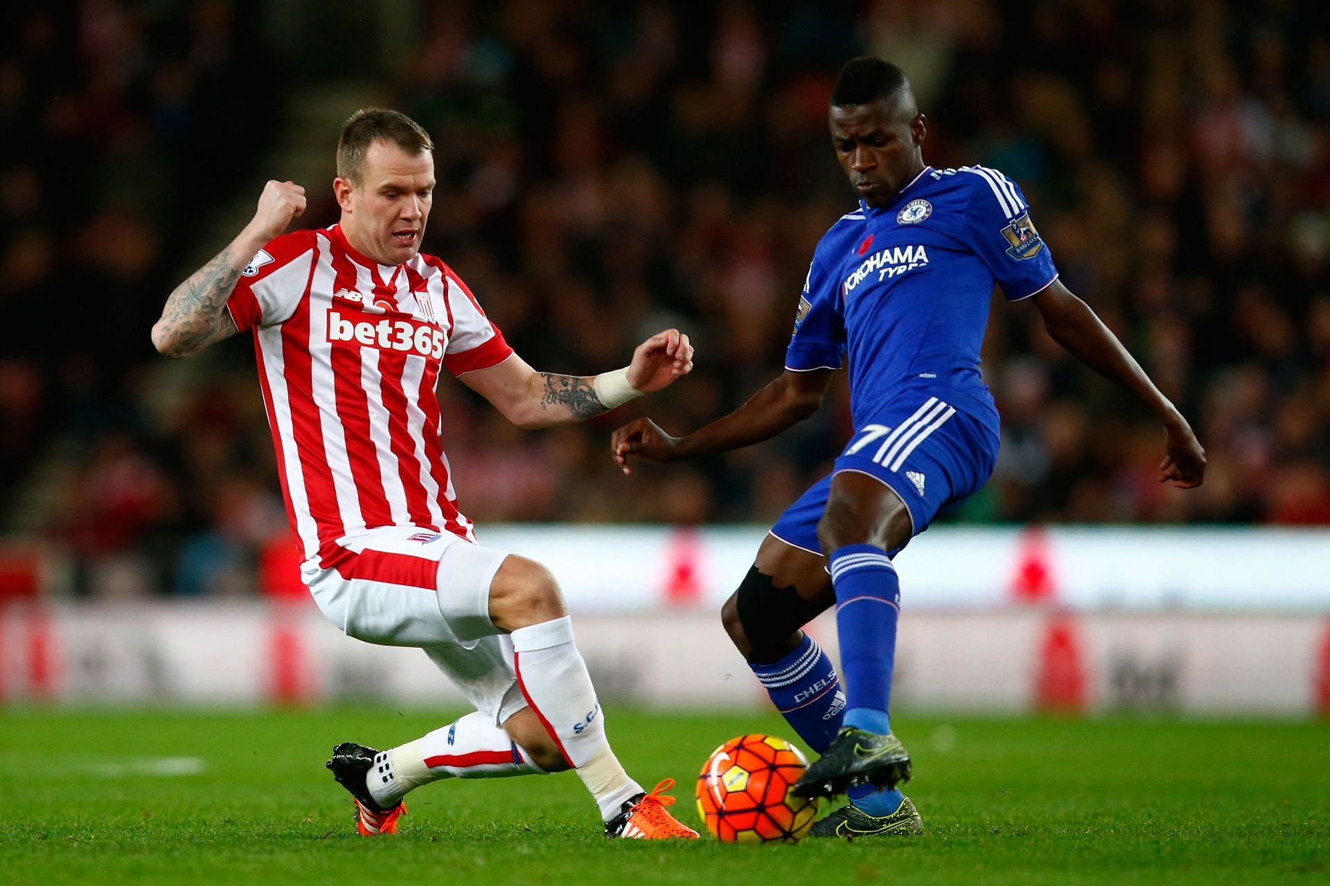 Ramires (right) in action for Chelsea against Stoke City