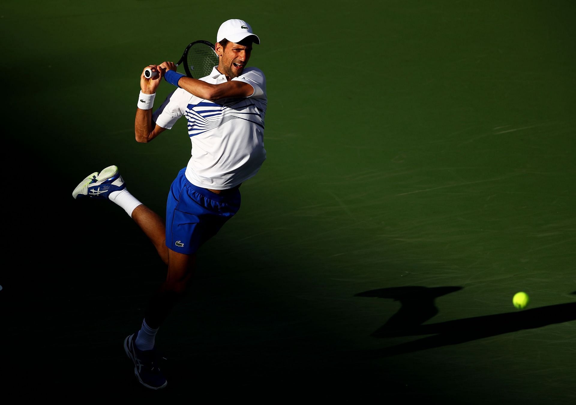 Novak Djokovic in action in Indian Wells 2019