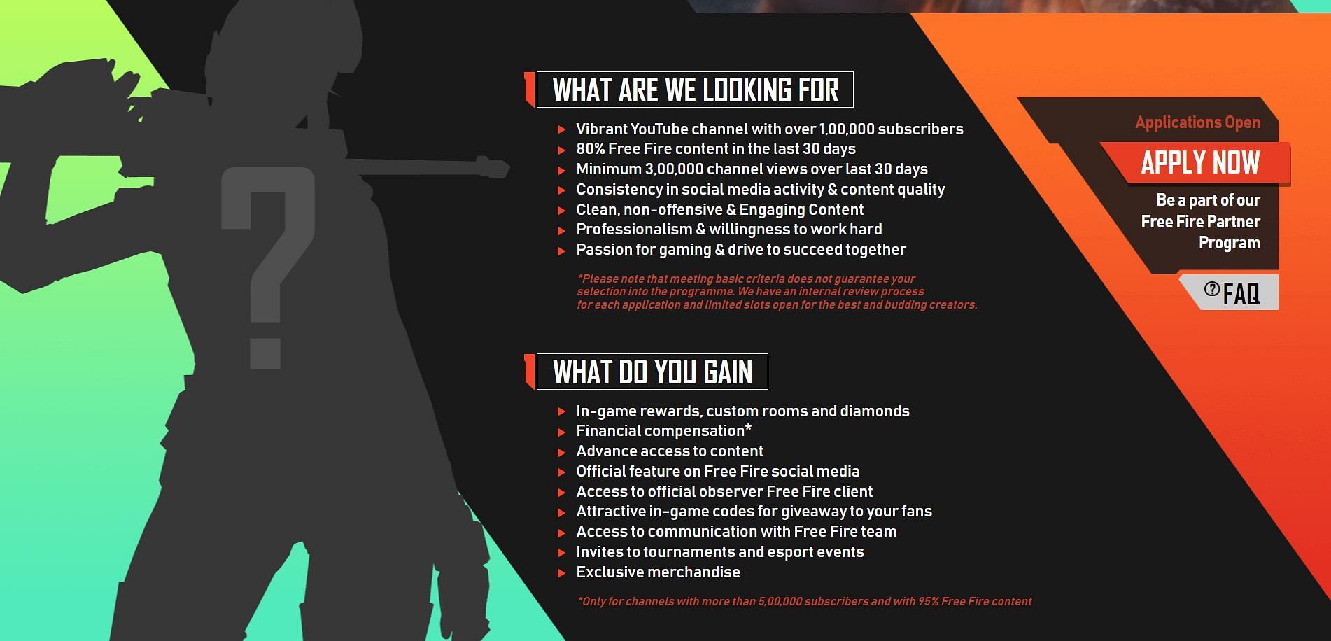 The perks and requirements (Image via Garena)