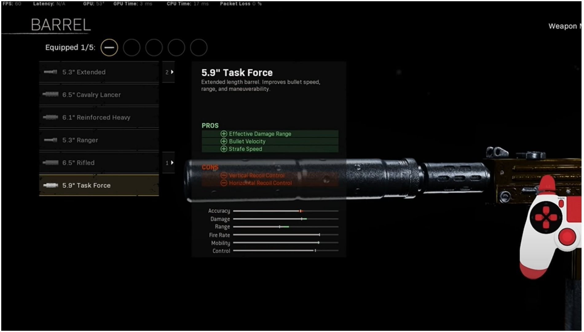 The 5.9&quot; Task Force will provide a 50% increase in damage range (Image via YouTube - Marathon)