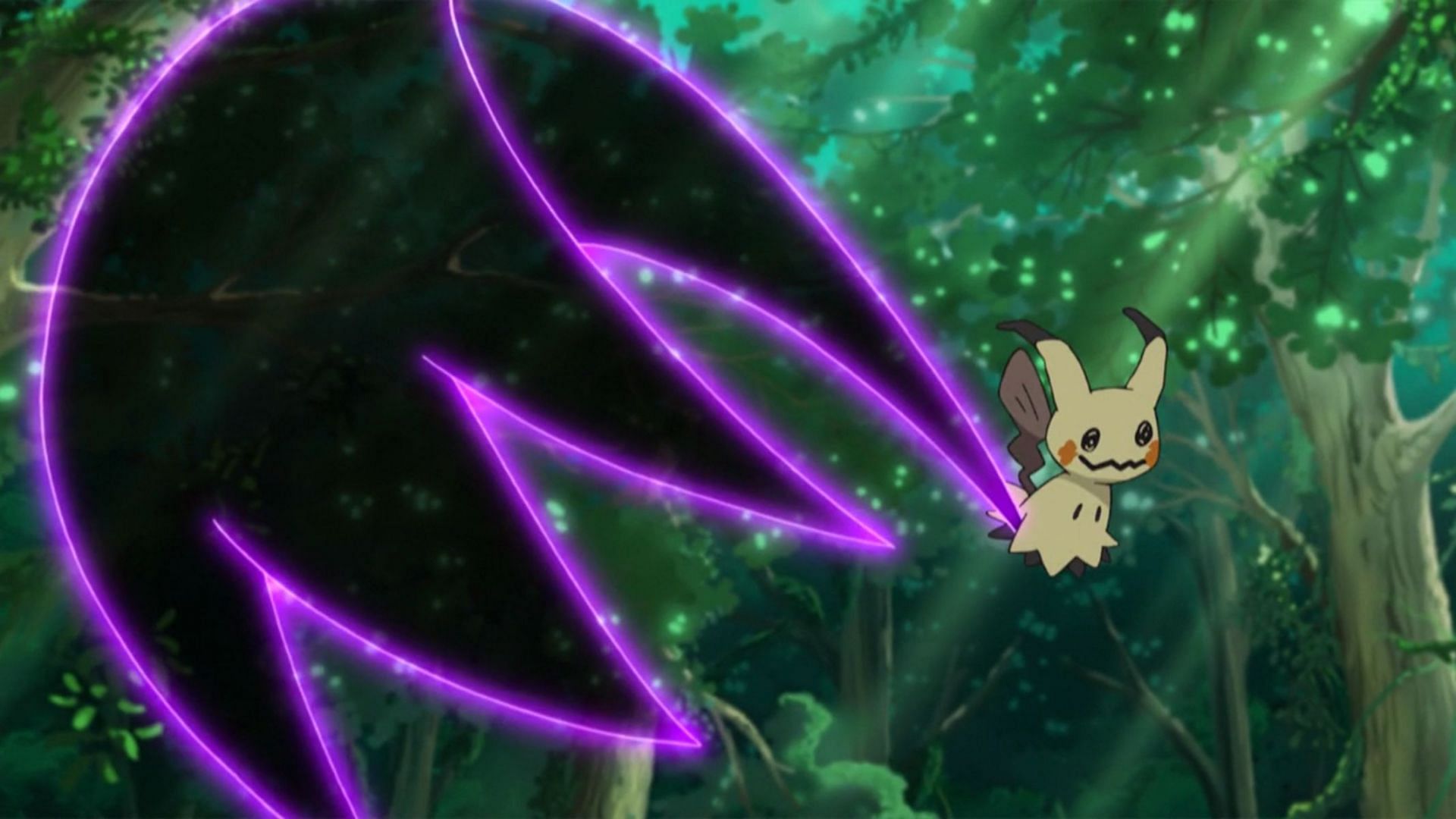 Mimikyu using Shadow Claw in the anime (Image via The Pokemon Company)