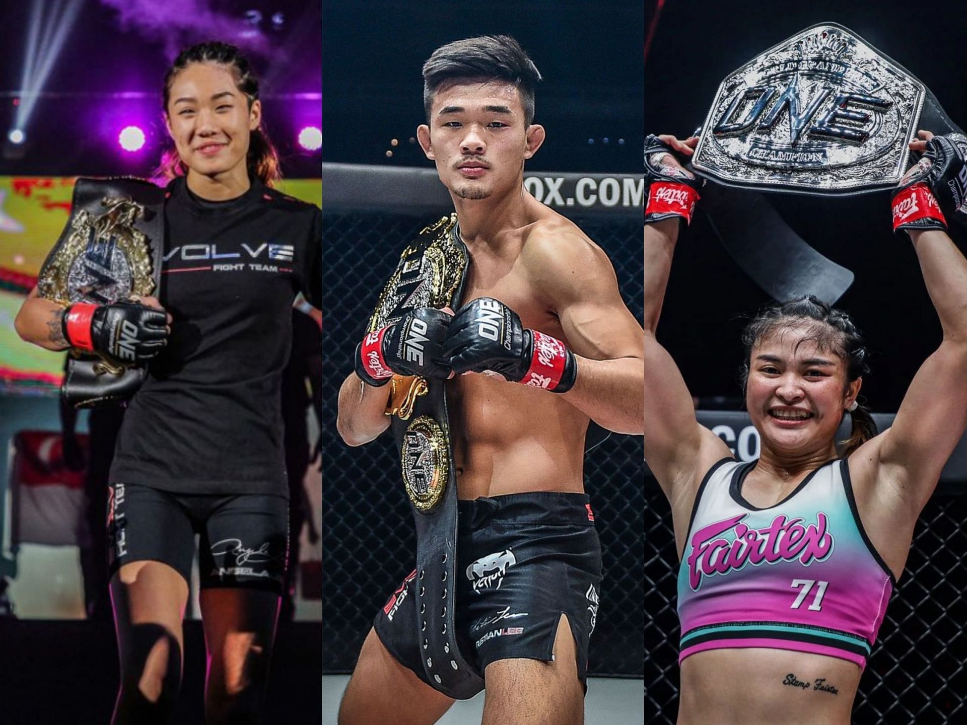 (From left) Angela Lee, Christian Lee, Stamp Fairtex. [Photo: ONE Championship]