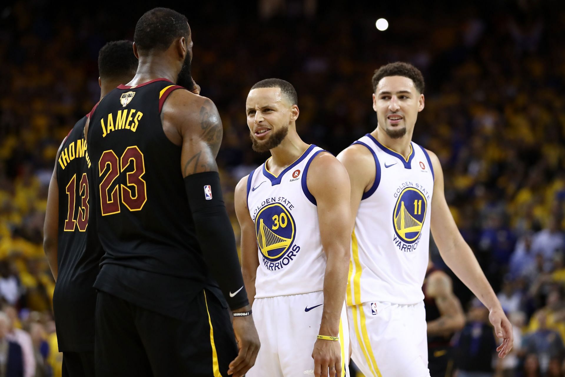 Usually huge rivals, LeBron James and Steph Curry are playing on the same team during the 2022 All-Star Game. [Photo: The Mercury News]