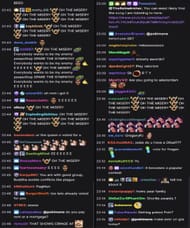 Chat reacts to the streamer's message (Images via Twitch chat)