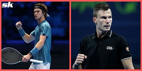 World No. 7 Rublev (L) and World No. 38 Fucsovics (R)