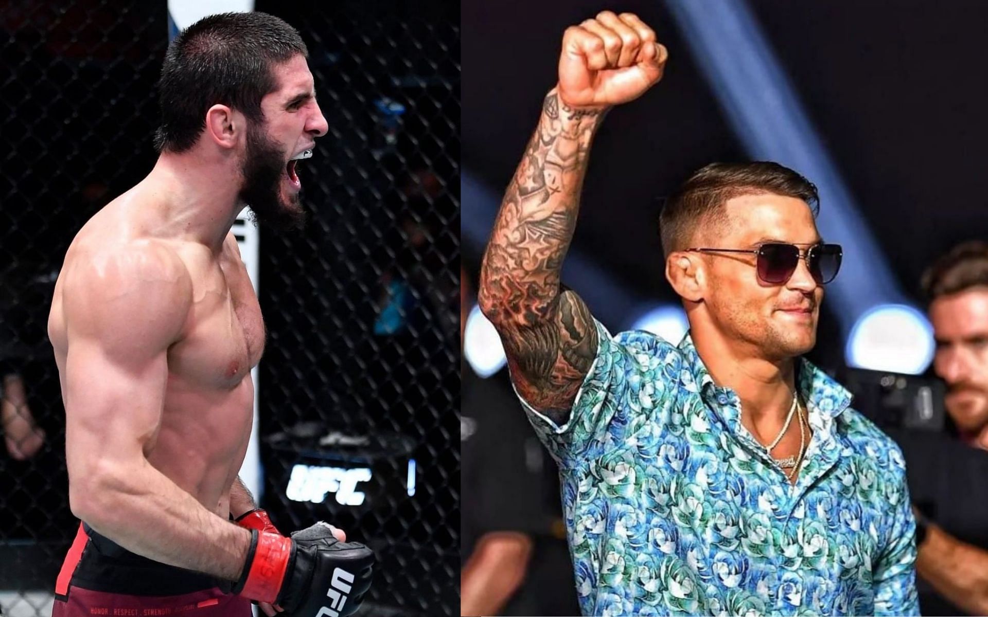 Islam Makhachev (left), Dustin Poirier (right) [Credits: @islam_makhachev, @dustinpoirier via Instagram]