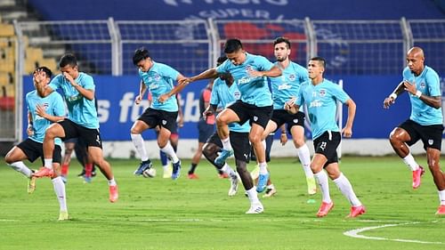 Bengaluru FC players training ahead of a match. (Image Courtesy: Twitter/bengalurufc)