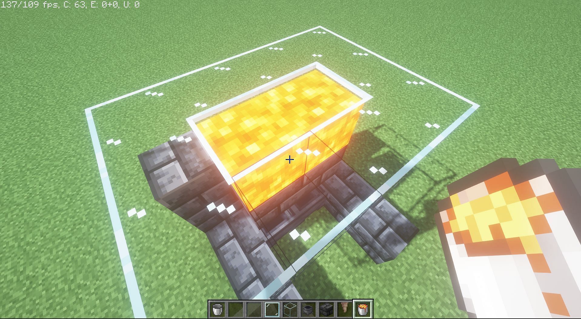 Pour lava right above the pointed dripstone blocks (Image via Minecraft)