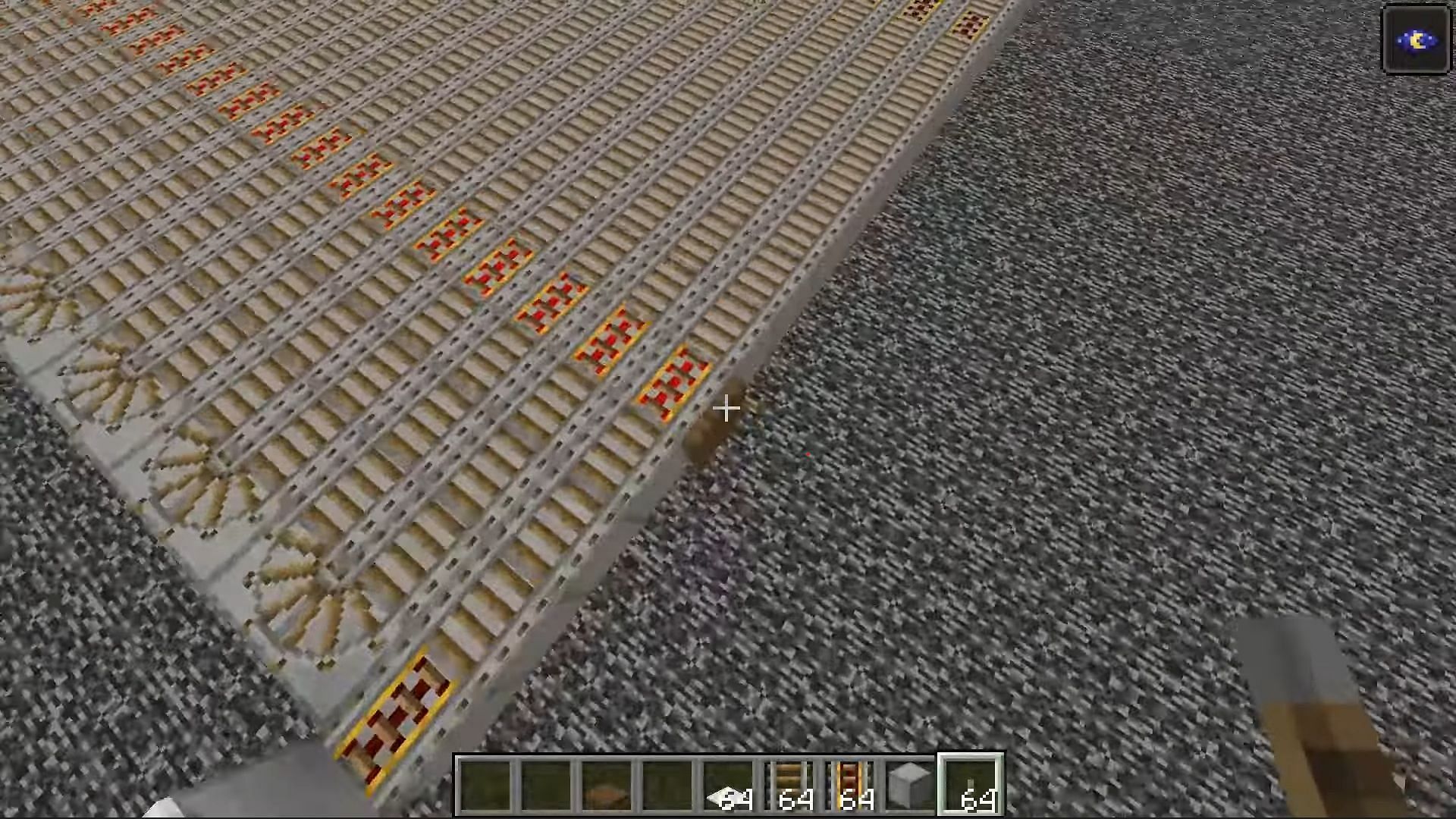 Rails and minecart for collection (Image via EasyGoingMC/YouTube)