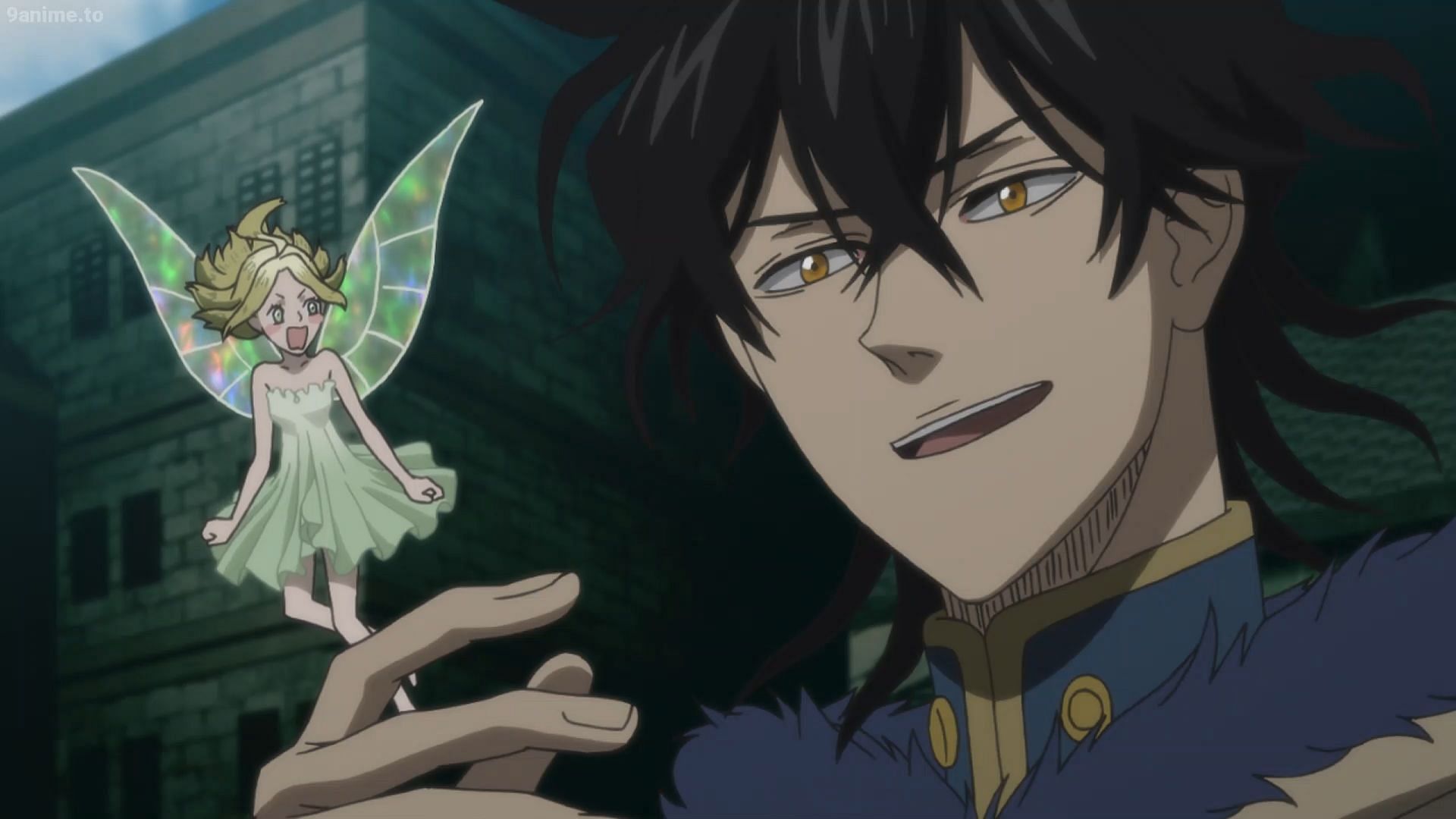 Yuno (right) seen with his wind spirit Sylph (left) in the Black Clover anime (Image via Studio Pierrot)