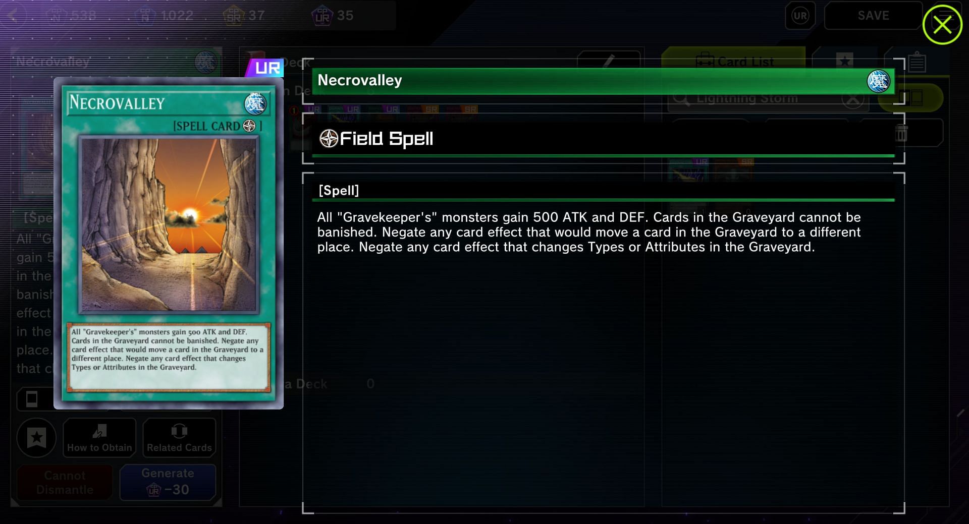 Gravekeeper decks have a solution too, thanks to the might of Necrovalley (Image via Konami)