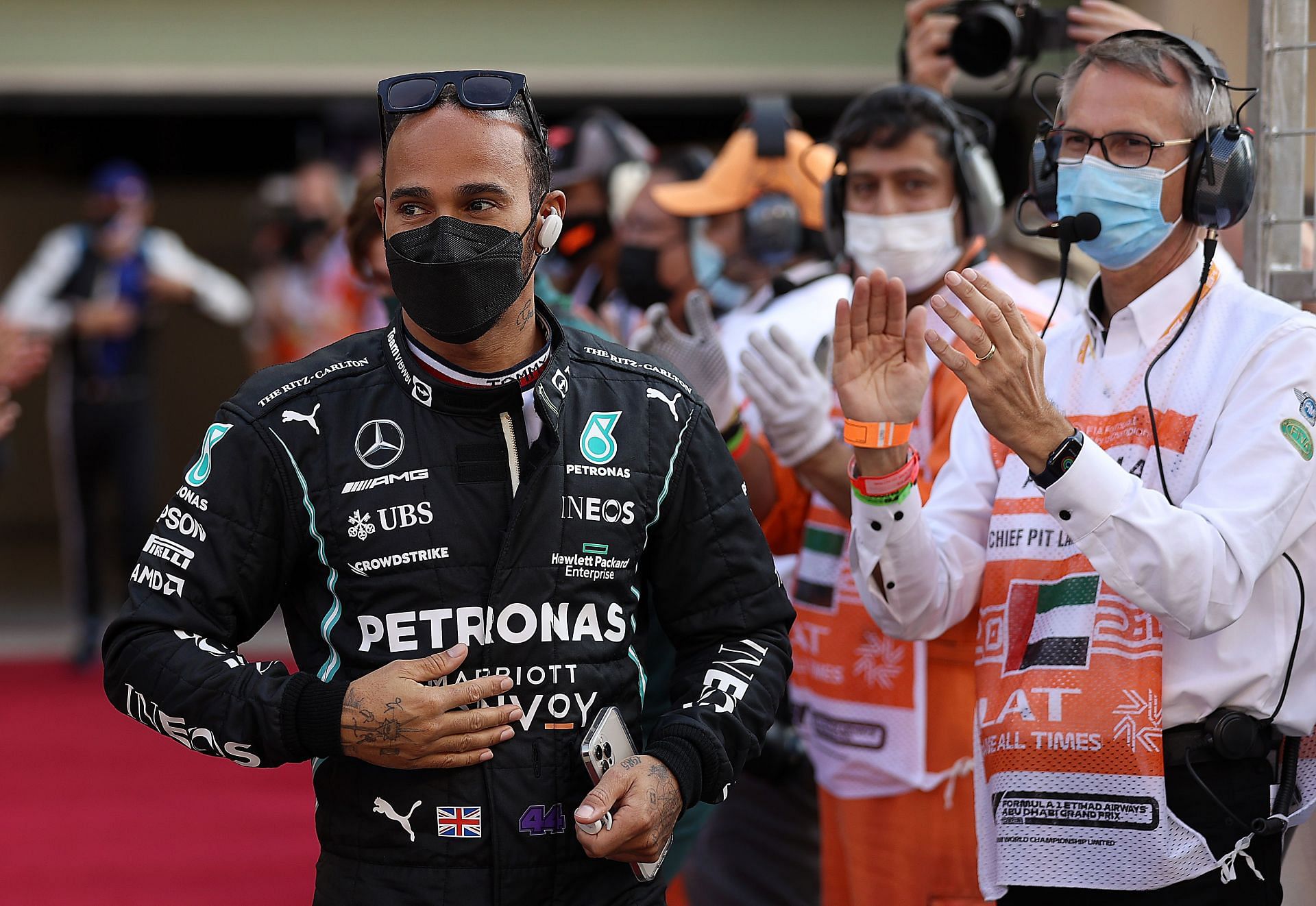 F1 Grand Prix of Abu Dhabi - Lewis Hamilton arrives at Yas Marina