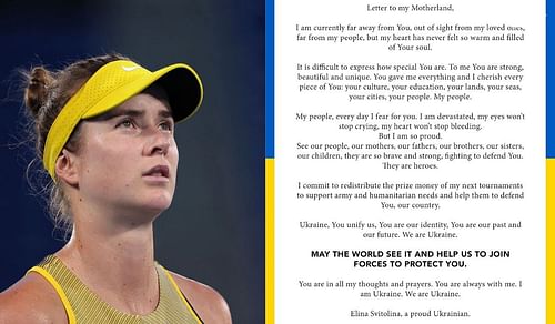 Elina Svitolina shared an emotional post on her social media handles. (Credit: Elina Svitolina Twitter)