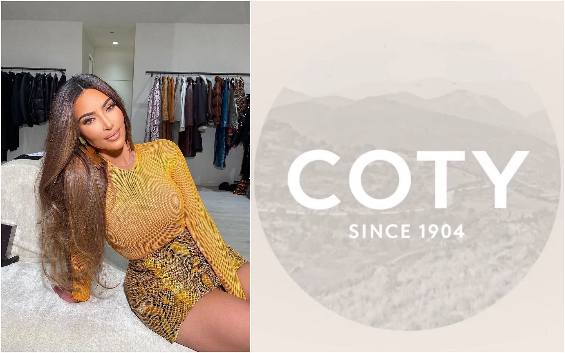 Kim Kardashian is working with Coty Inc to create a skincare line (Image via kimkardashian and cotyinc/Instagram)
