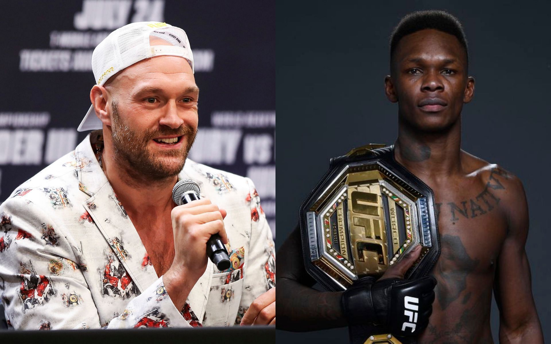 Tyson Fury (left) and Israel Adesanya (right)