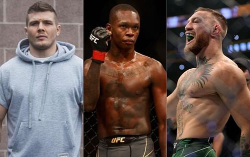 Marvin Vettori (left), Israel Adesanya (middle) and Conor McGregor (right)