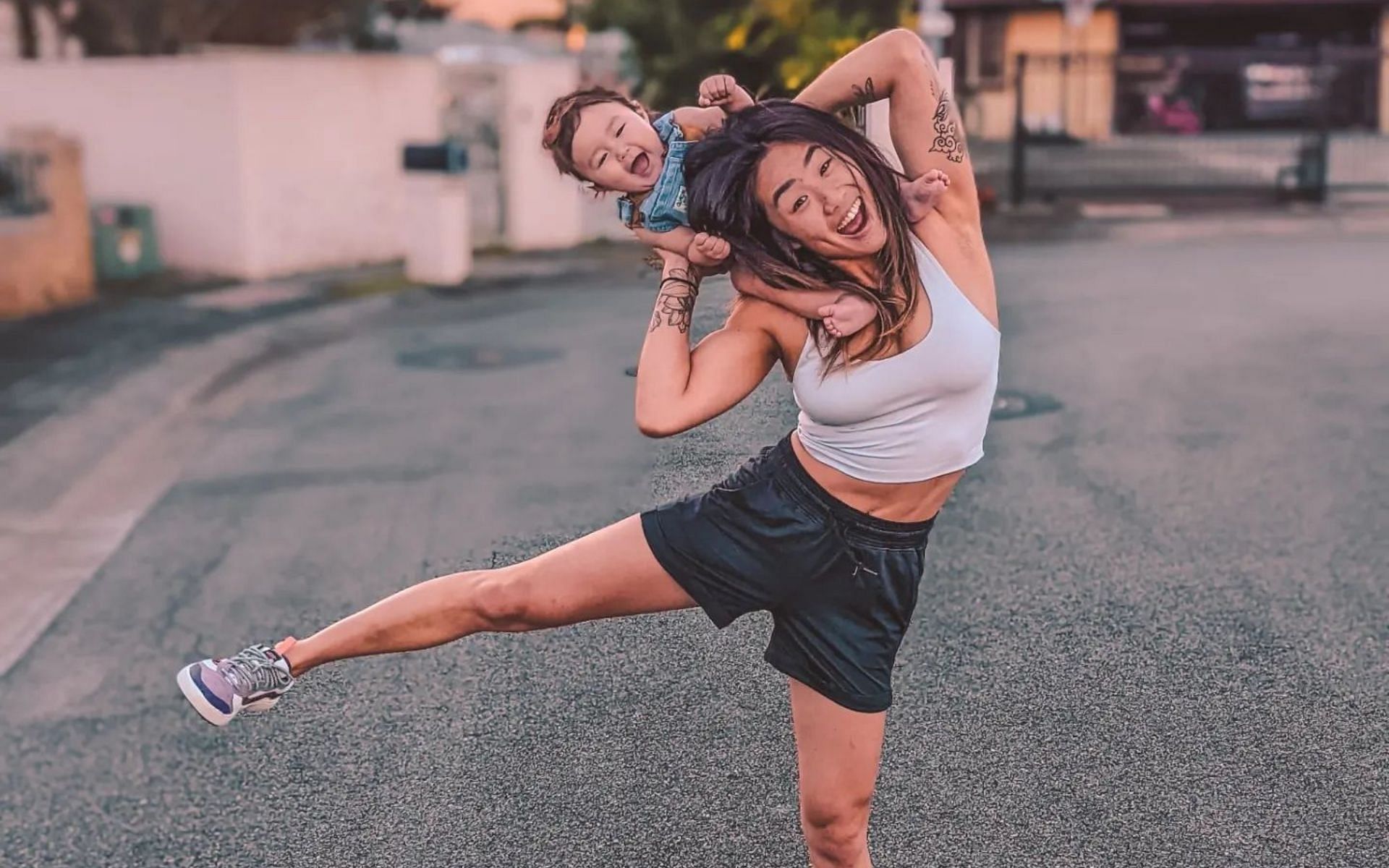 ONE Championship atomweight queen Angela Lee and her little princess Ava Marie. [Photo: Angela Lee on Instagram]