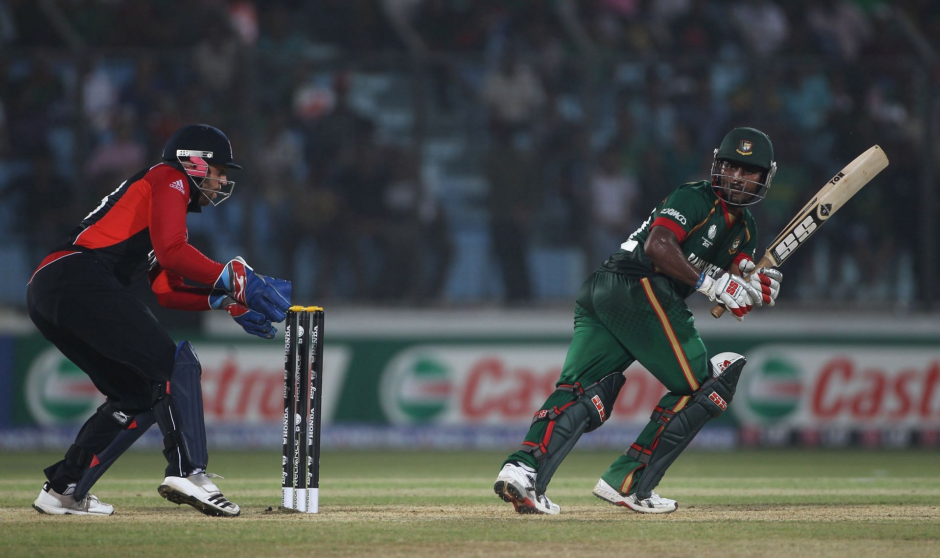 Imrul Kayes in action for Bangladesh.