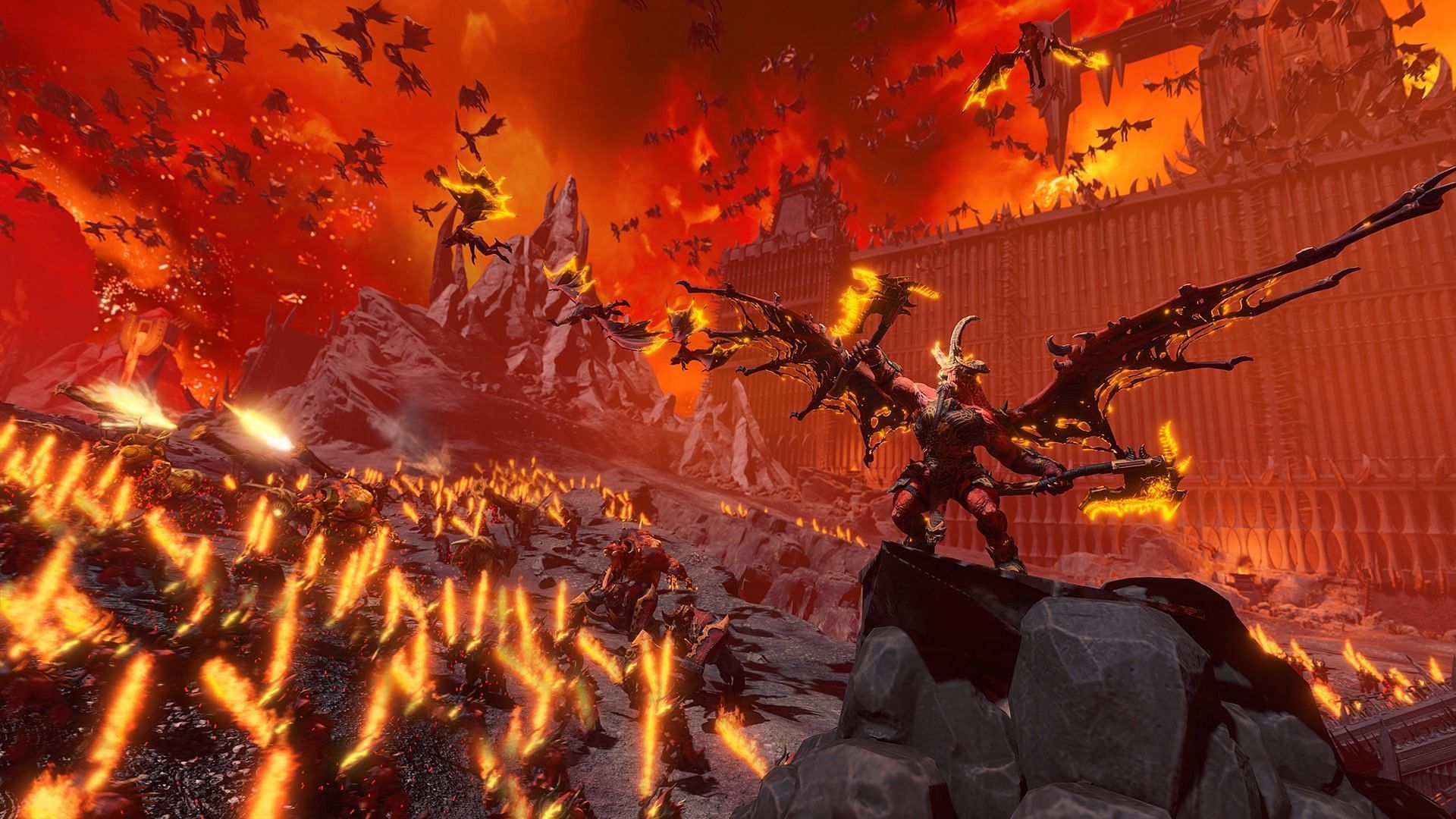 Utilizing Khorne in Total War: Warhammer 3 will break foes using powerful melee attacks (Image via Creative Assembly)
