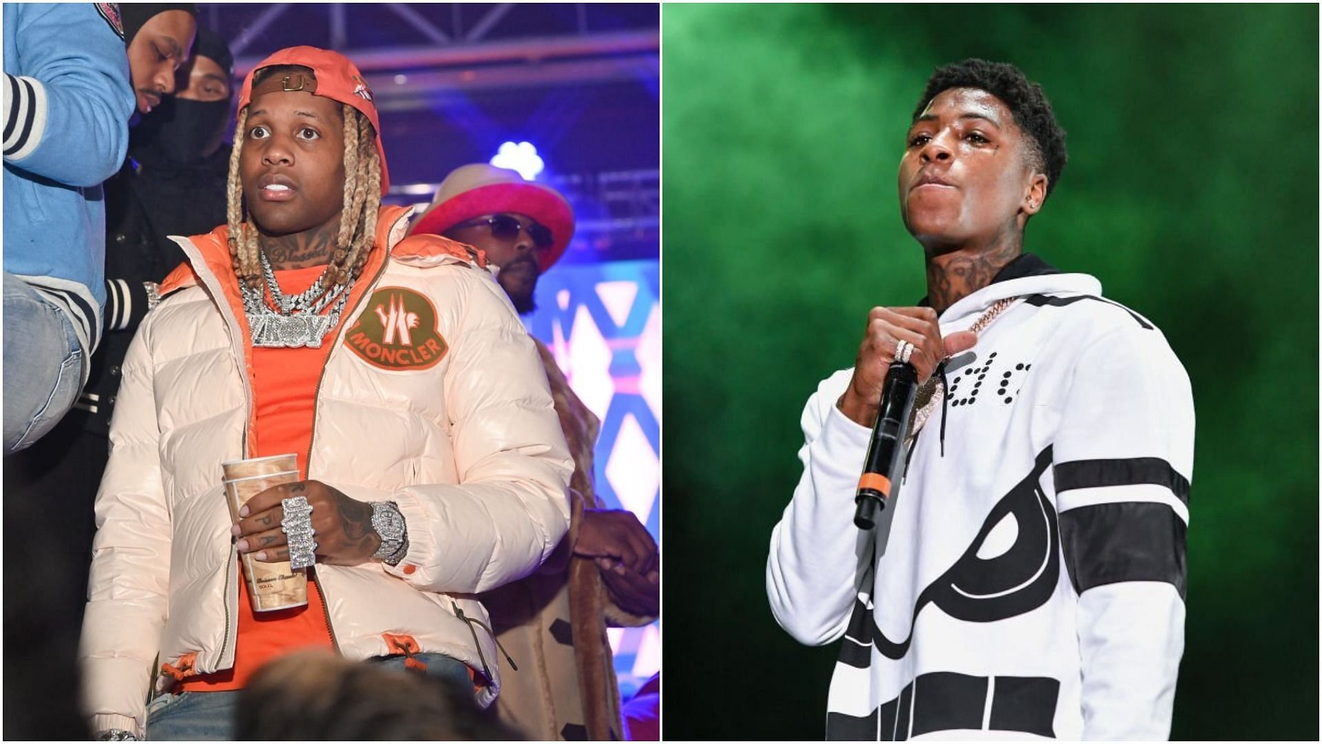 NBA YoungBoy responded to Lil Durk&#039;s remarks towards Ahhh Ha (Images via Prince Williams and Erika Goldring/Getty Images)