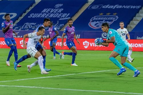 Bengaluru FC will want to get back to winning ways to keep their hopes of a top 4 finish alive (image Courtesy: ISL)
