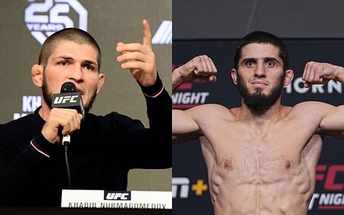 Khabib Nurmagomedov [left], Islam Makhachev [right]