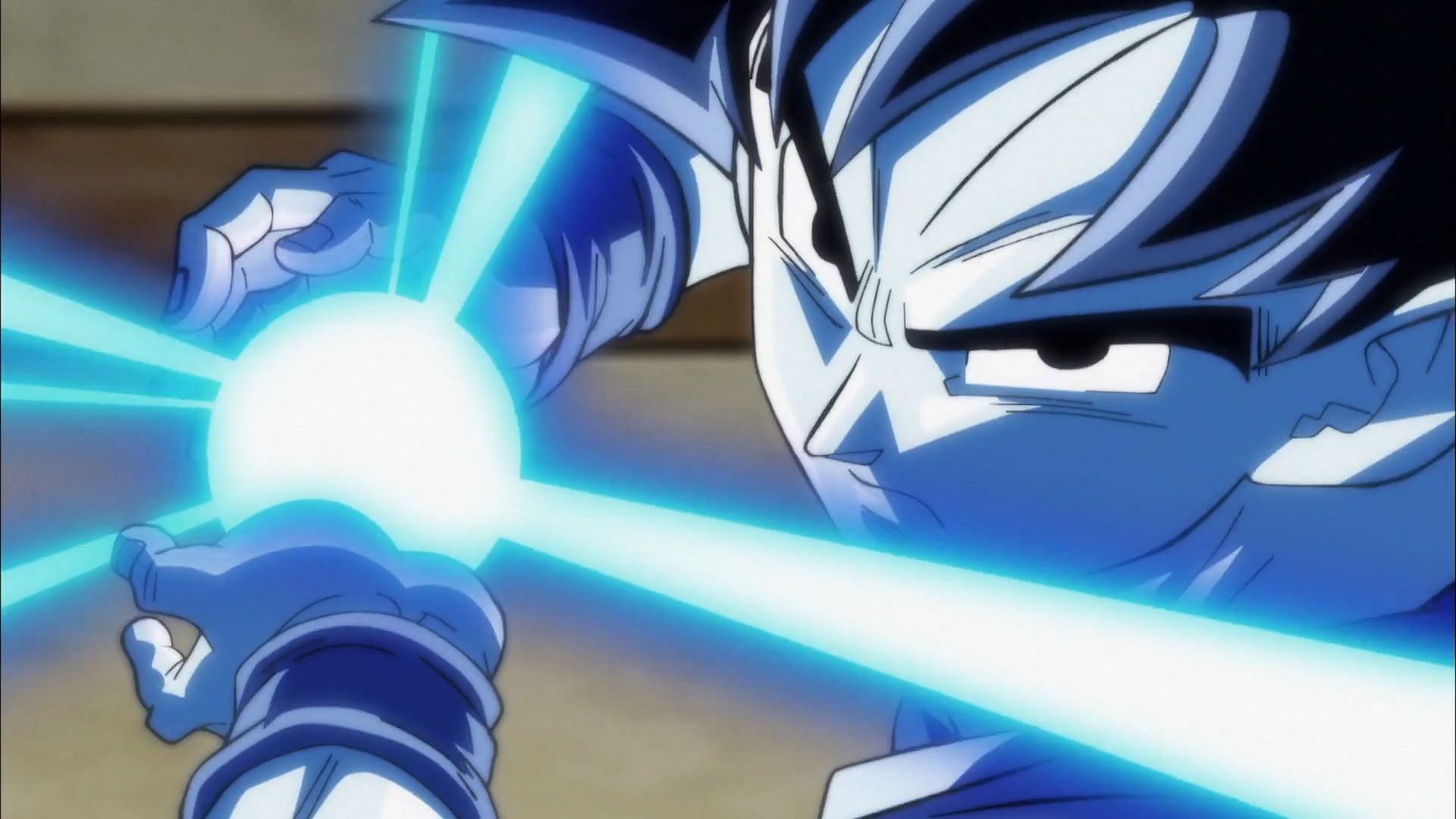 awesome goku with kamehameha super saiyan blue