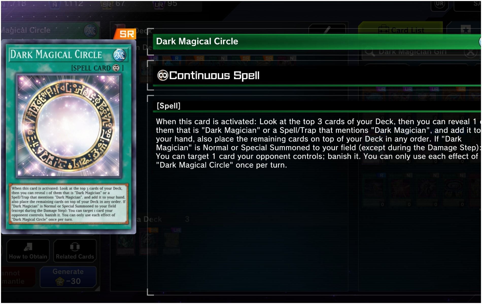 Dark Magic Circle is incredibly frustrating, rewarding the player for bringing out Dark Magicians (Image via Konami)